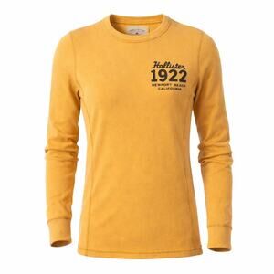 Hollister Mustard Yellow Long Sleeve Thermal Top – Size Small Y2K Skater